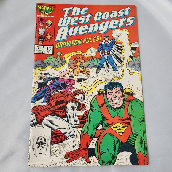 Marvel Other - West Coast Avengers #13 October 1986 Marvel Comics Graviton Rules! FN Short Run